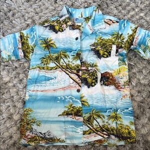Tropical Blue Kids Button Down Shirt